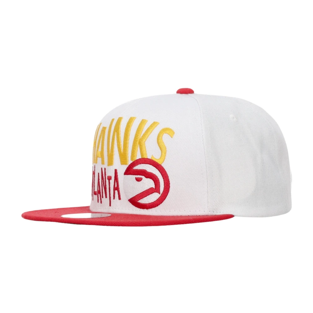 Mitchell & Ness Atlanta Hawks Flat Skärm Snapback Keps White, Herr