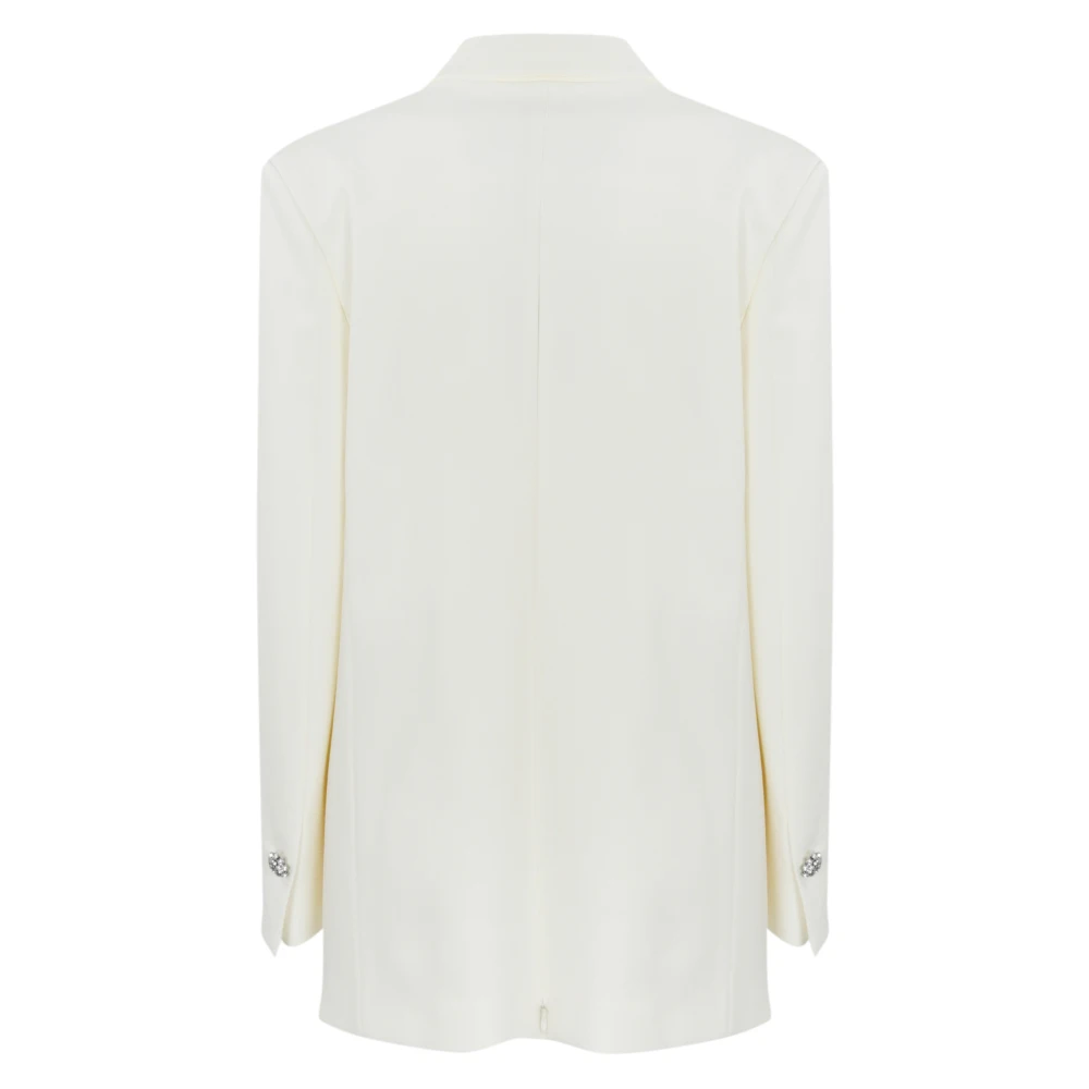 pinko Witte Double-Breasted Blazer Lange Mouw White Dames