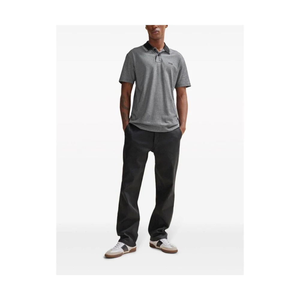 Hugo Boss Grijze Katoenen Polotrui met Logo Gray Heren
