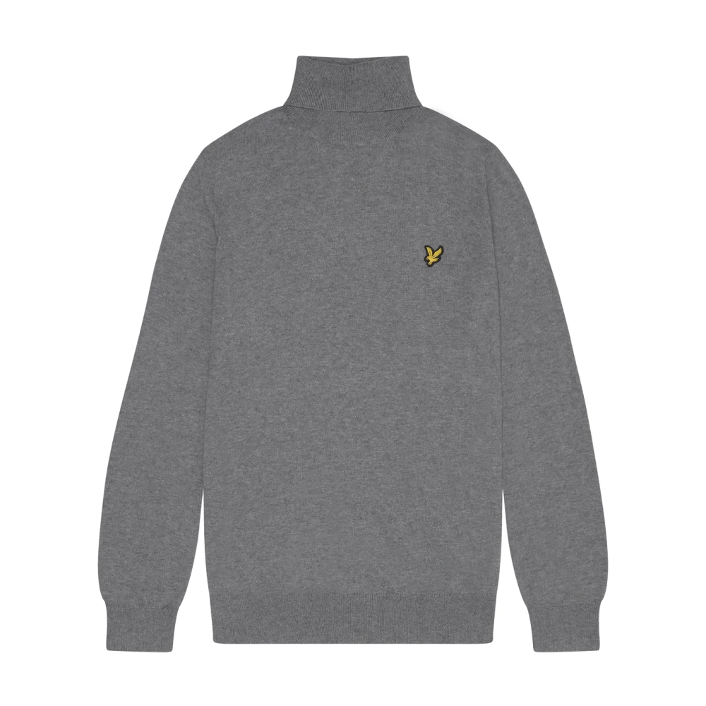 Lyle & Scott Men's Gray Cotton Merino Turtleneck Jumper - Turtlenecks - Xl - Knitwear