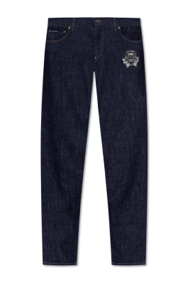 Smala jeans med applikation