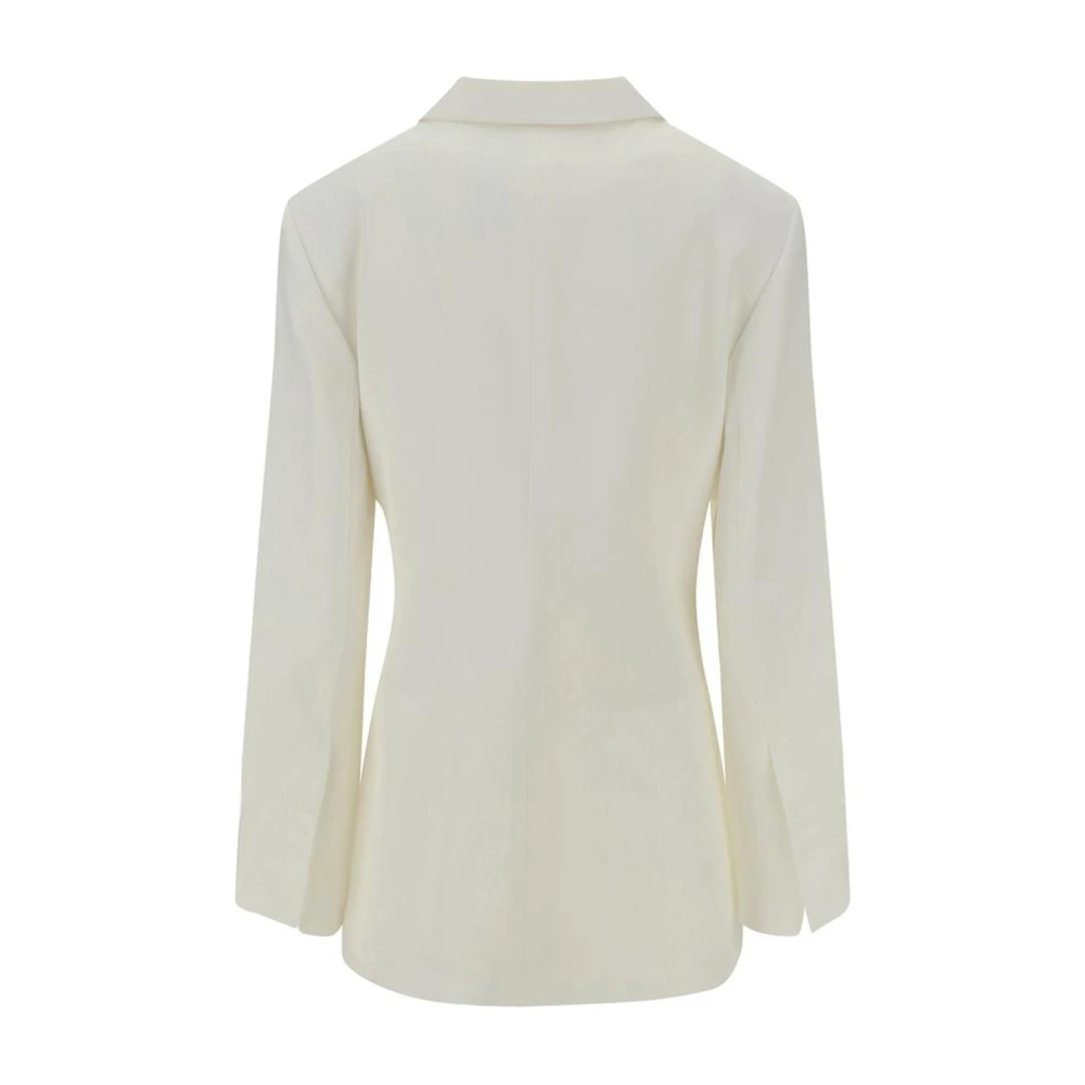 Jacquemus Moderne Blazerjas met Off-Center Sluiting White Dames