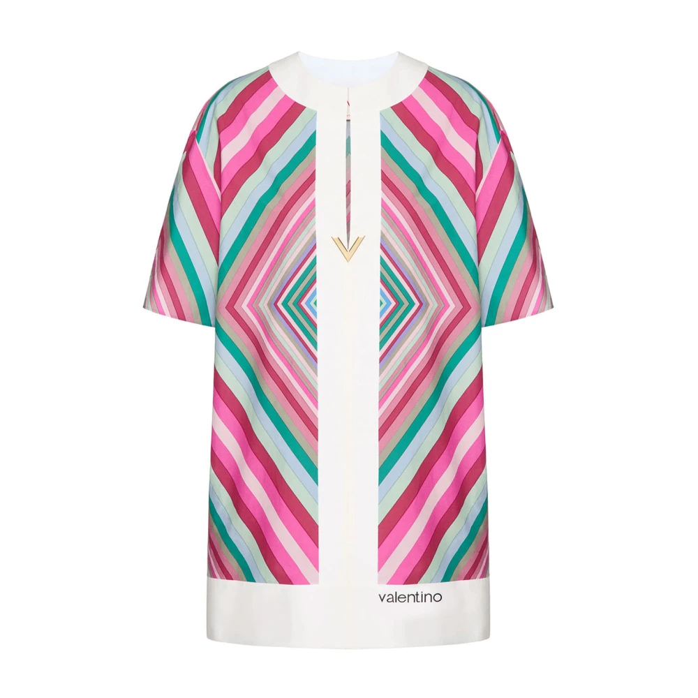 Valentino Garavani Multicolor Printed Cotton Mini Dress - Female - Short Dresses - Xs - Dresses