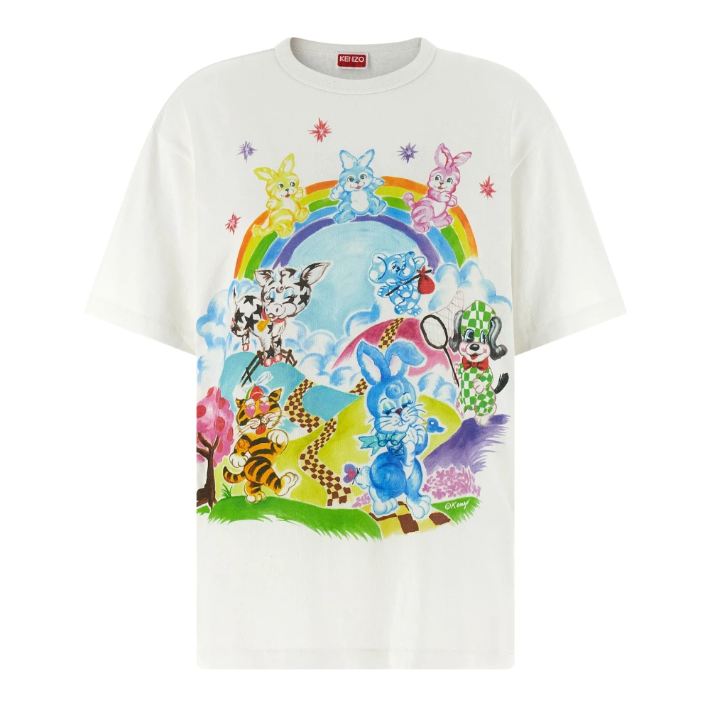 Kenzo Women's White Cartoon T-Shirt