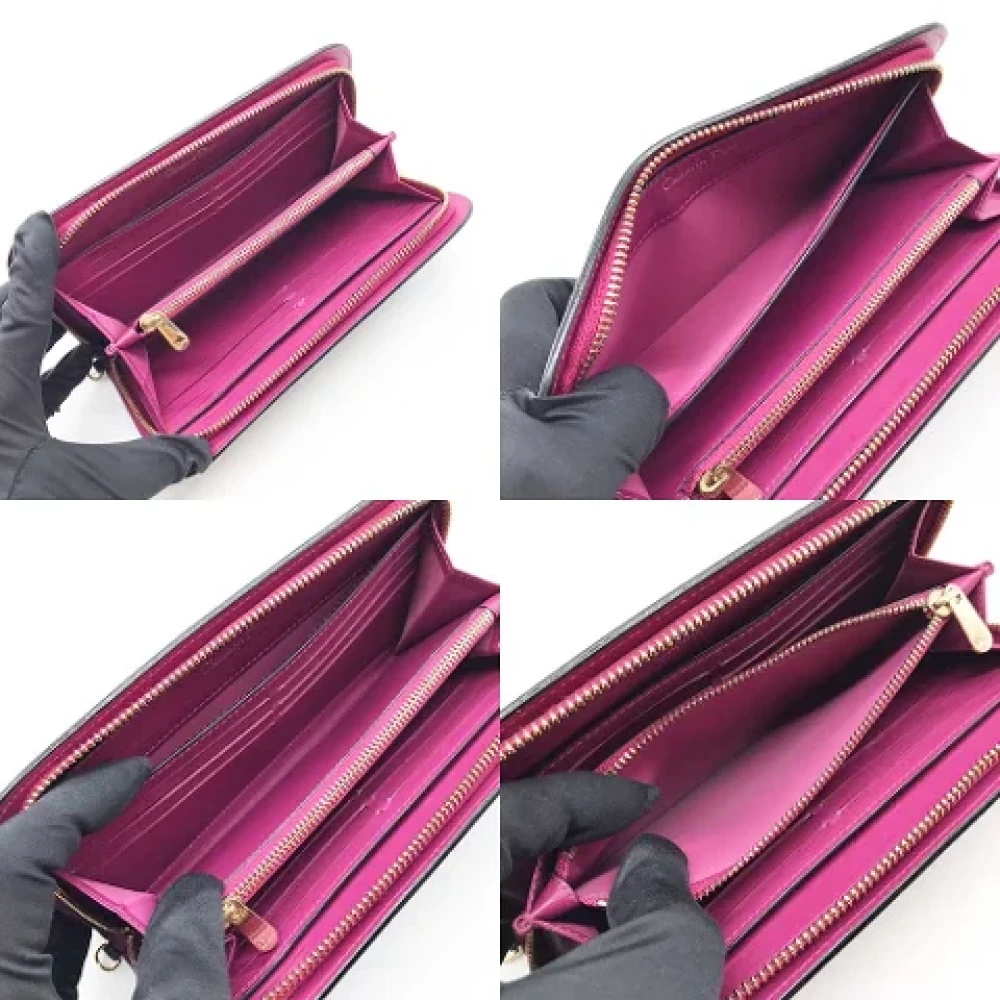 Dior Vintage Pre-owned Leather wallets Black Dames