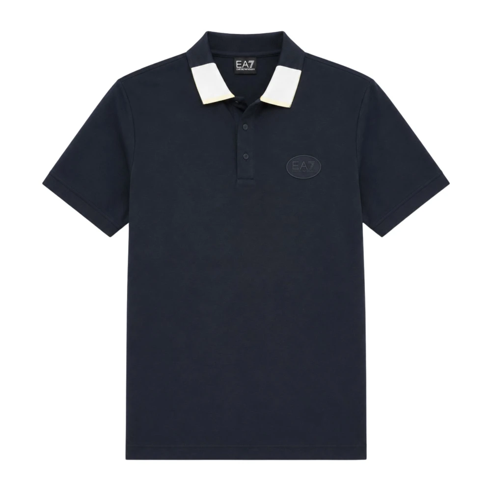 Emporio Armani Ea7 Blue Jersey Polo Shirt - Male - Polo Shirts - L - Tops