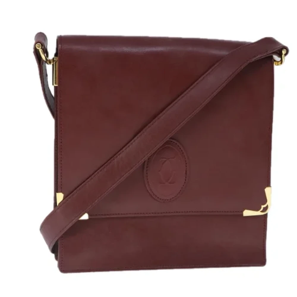 Cartier Vintage Pre-owned Leather shoulder-bags Red Dames