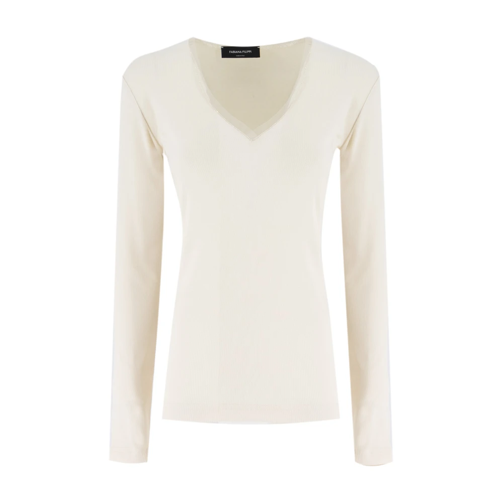 Fabiana Filippi Women's White Contrast Decoration Sweater