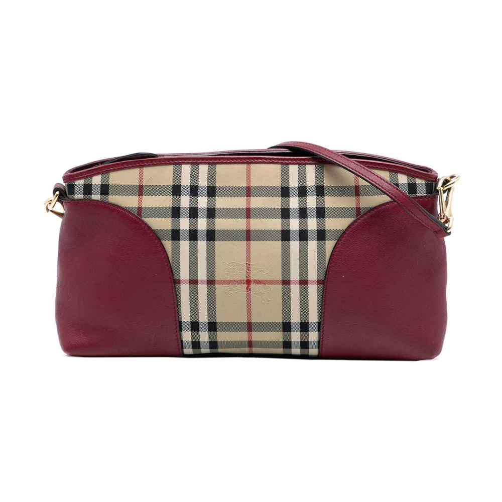 Burberry Vintage Women's Pre-Owned Vintage Check And Leather Crossbody Bag
