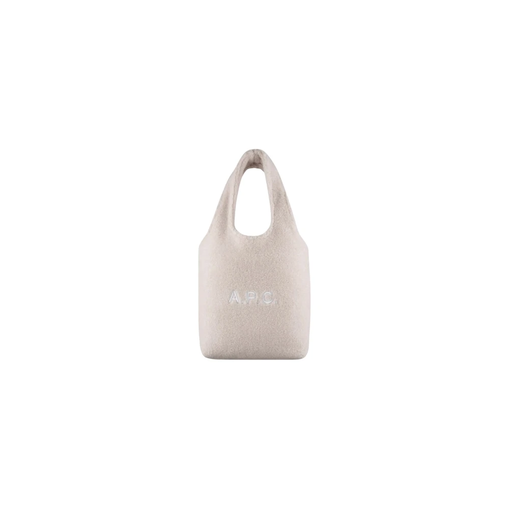 A.p.c. Beige Fleece Textuur Geborduurd Logo Tas Beige Dames