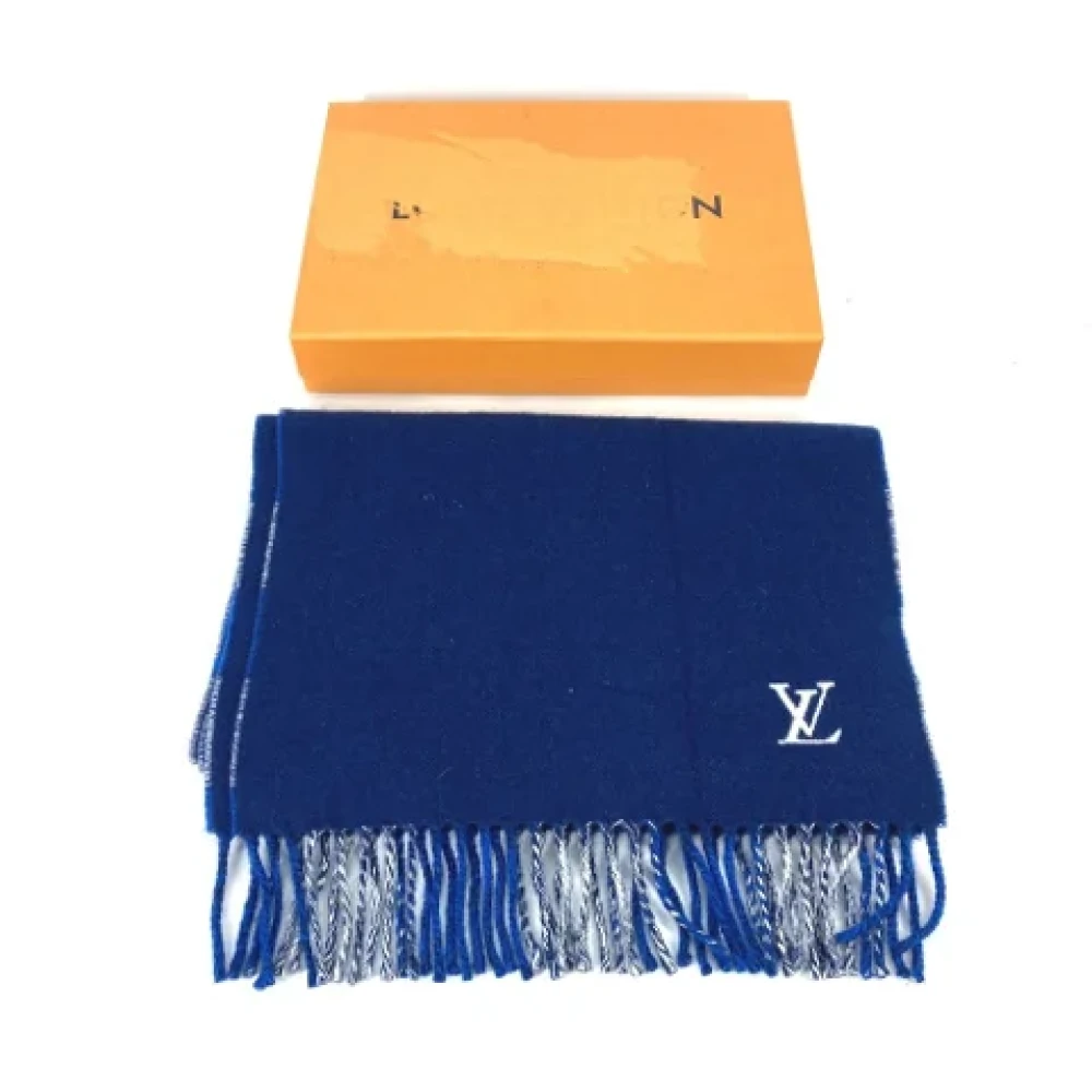 Louis Vuitton Vintage Pre-owned Wool scarves Blue Dames