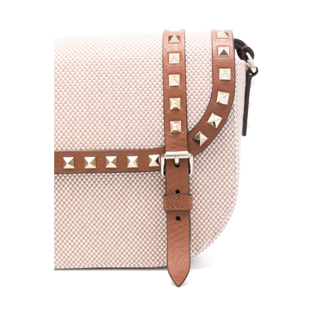 Valentino Garavani Rockstud Small Messenger Tas Beige Dames