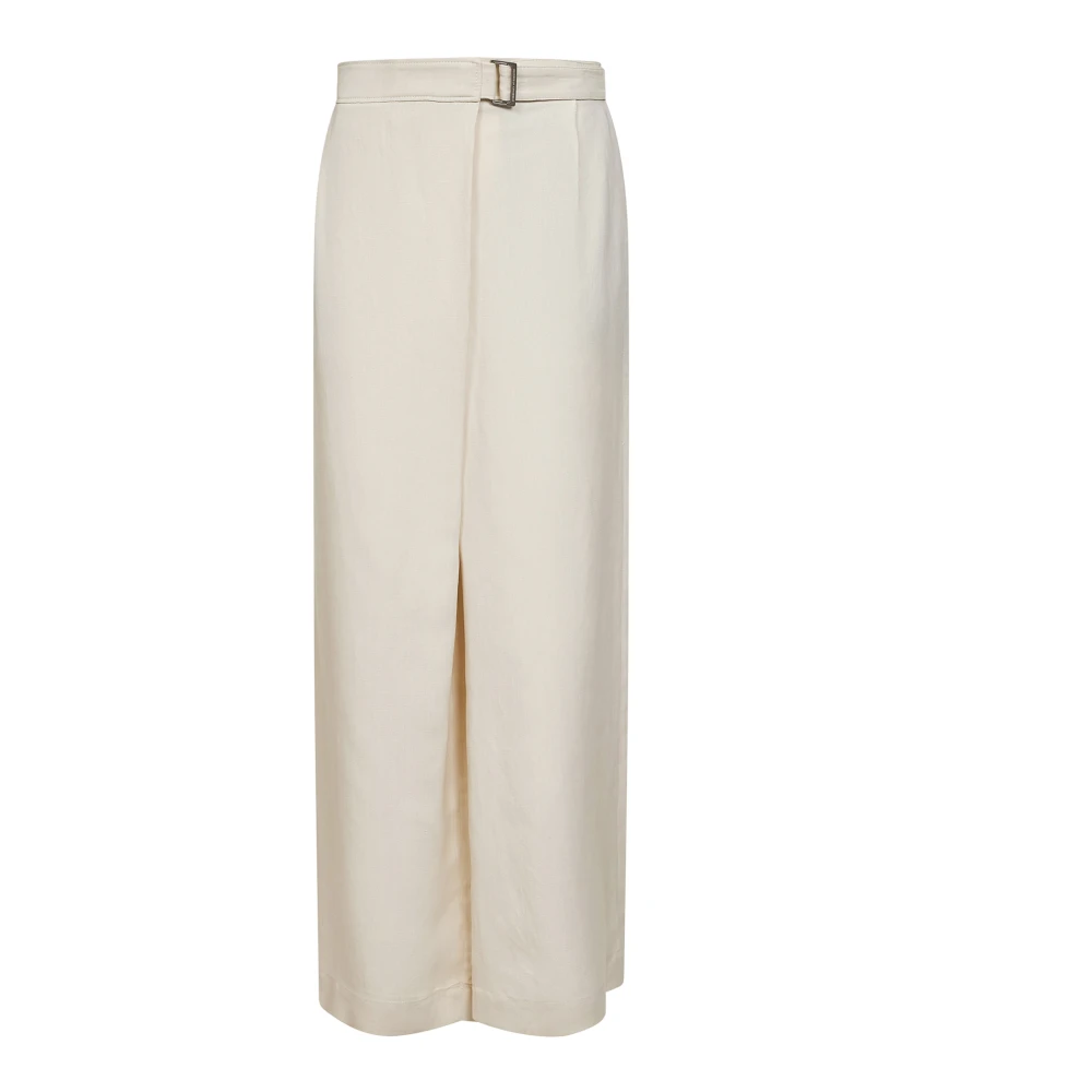 Brunello Cucinelli Women's Beige Sartorial Wrap Trousers