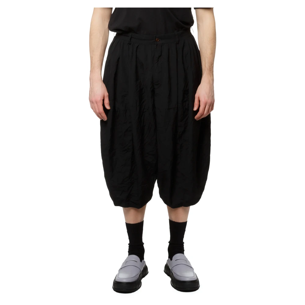 Comme des Garçons Zwarte Ballonbroek met Plooien Black Heren