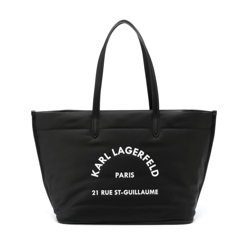 Karl Lagerfeld Zwarte Nylon Tote Tas Black Dames