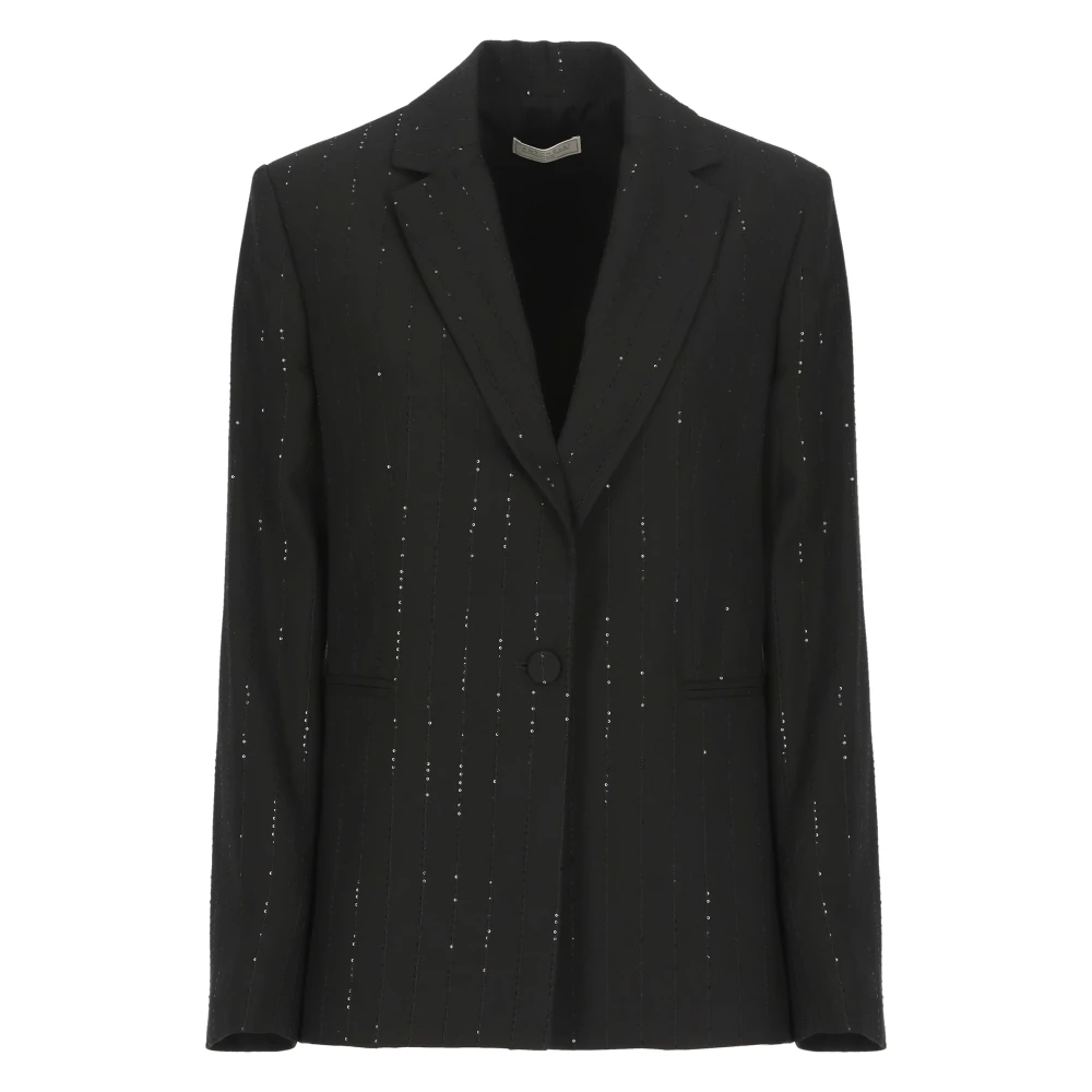 Antonelli Firenze Zwarte Wollen Blend Pailletten Blazer Black Dames