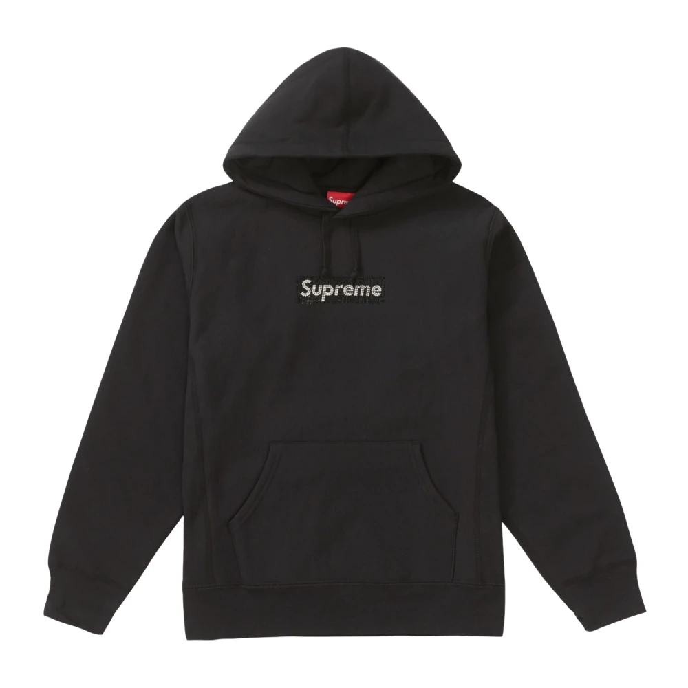 Supreme Beperkte Oplage Swarovski Zwarte Hoodie Black Heren