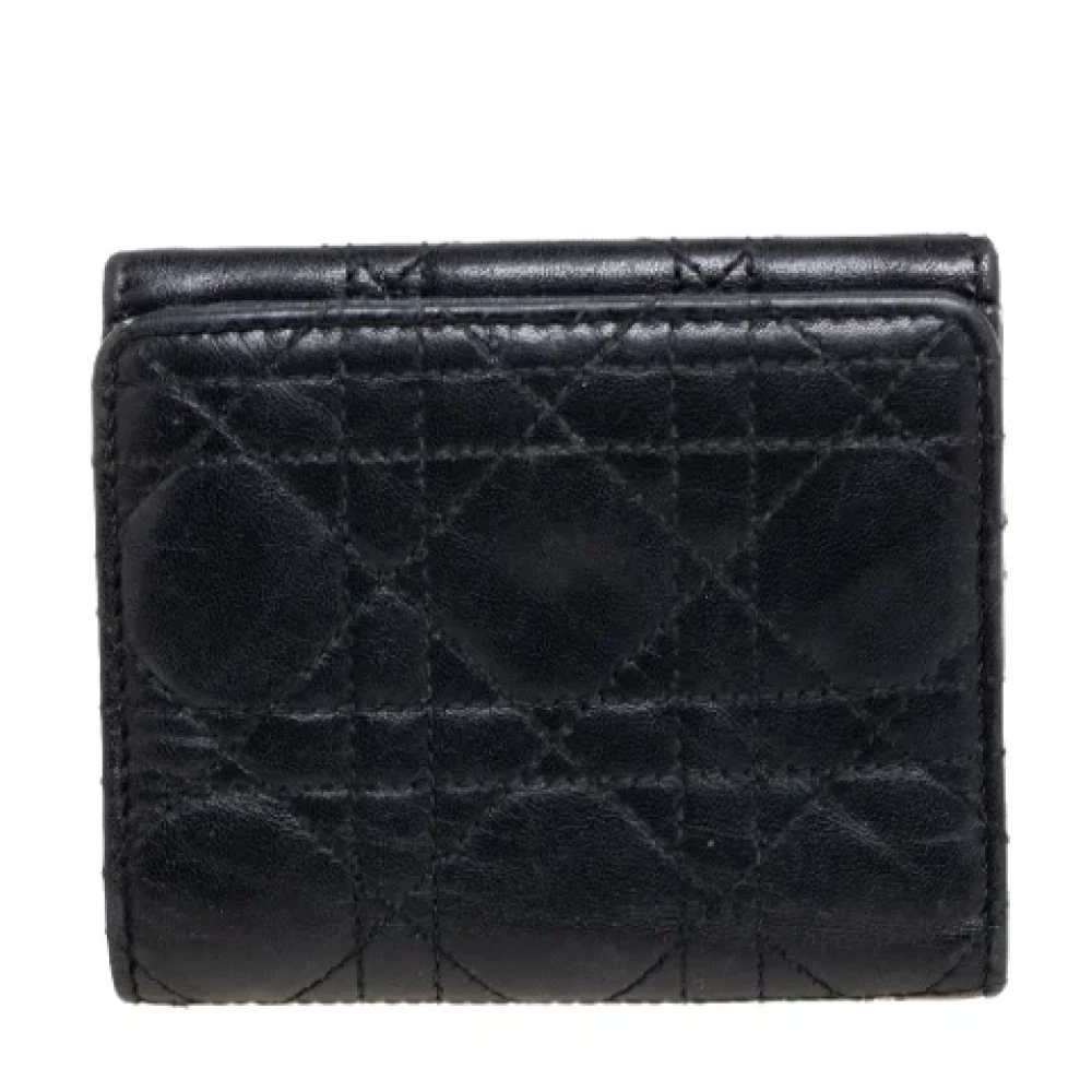Dior Vintage Pre-owned Leather wallets Black Dames