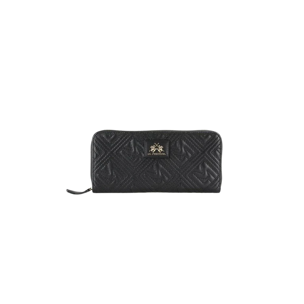 La Martina Women's Black Wallets & Cardholders, One Size, Polyethylene Slim Wallet With Multiple Compartments