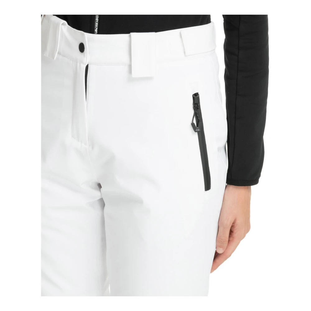 Emporio Armani EA7 Hoge Taille Ski Broek Effen Logo White Dames