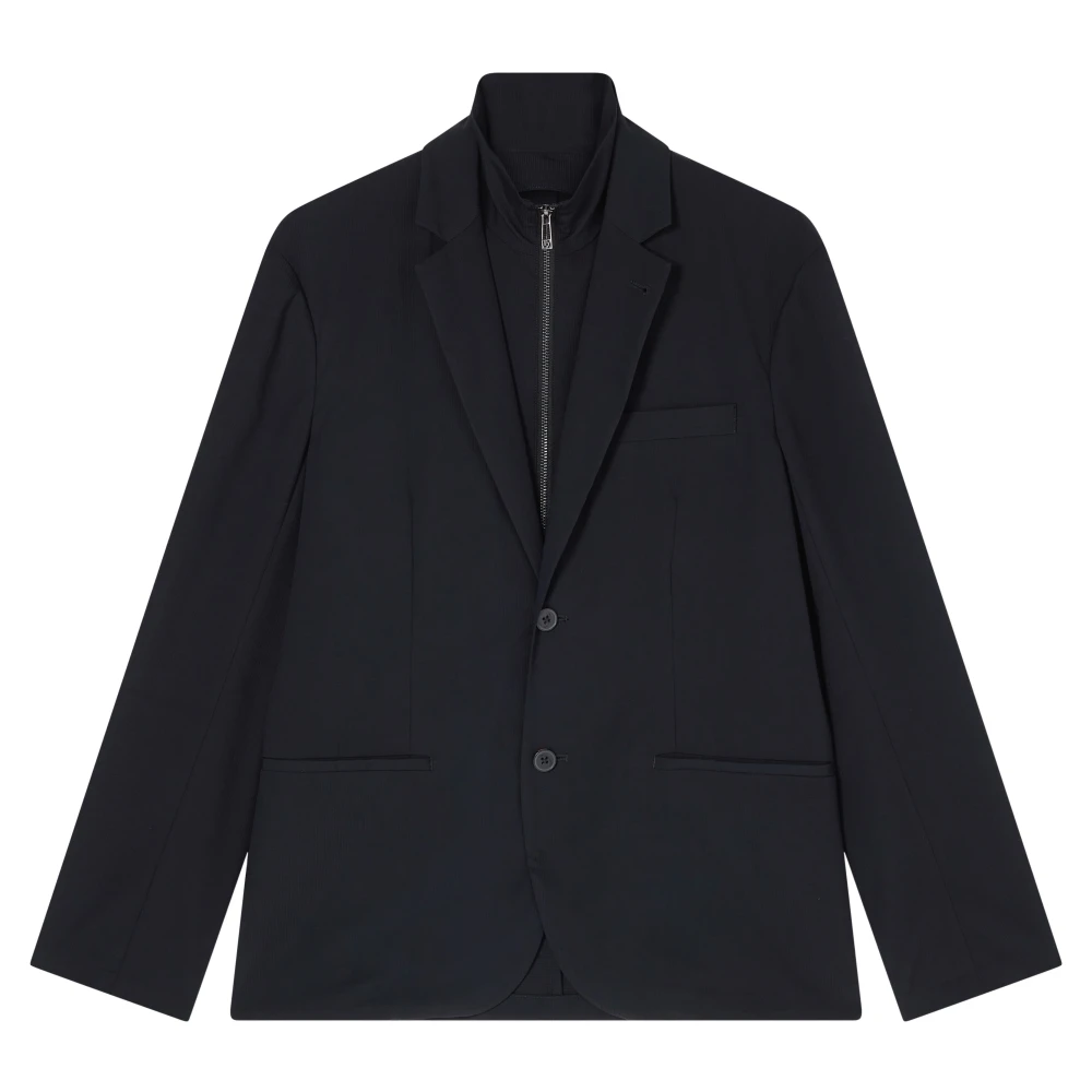 Armani Exchange Mannelijk Blauw Jassen Heren, M, Leer, Xm 002074 Af 22294 Blazer