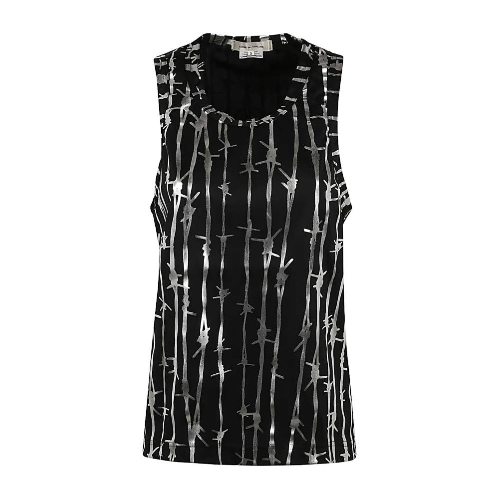Comme des Garçons Zwart Zilver Dames T-Shirt Black Dames