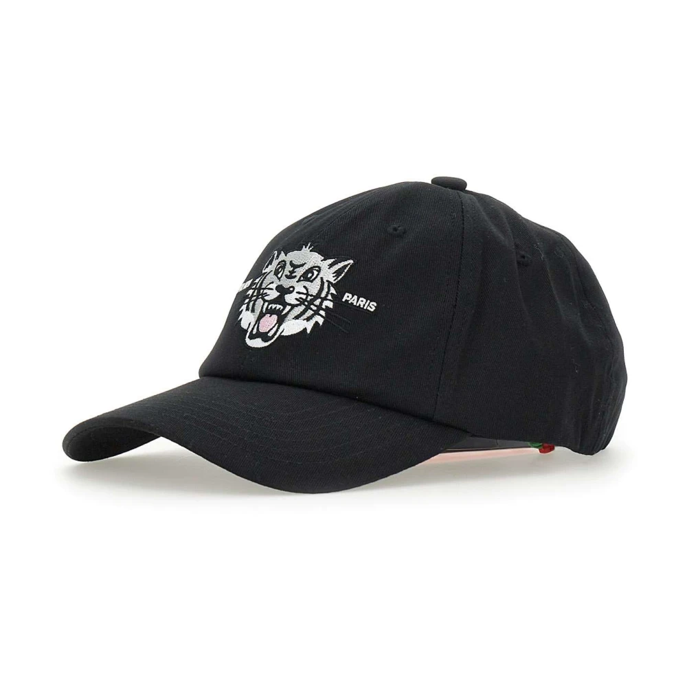 Kenzo Zwarte Katoenen Baseballpet met Logo Black Heren