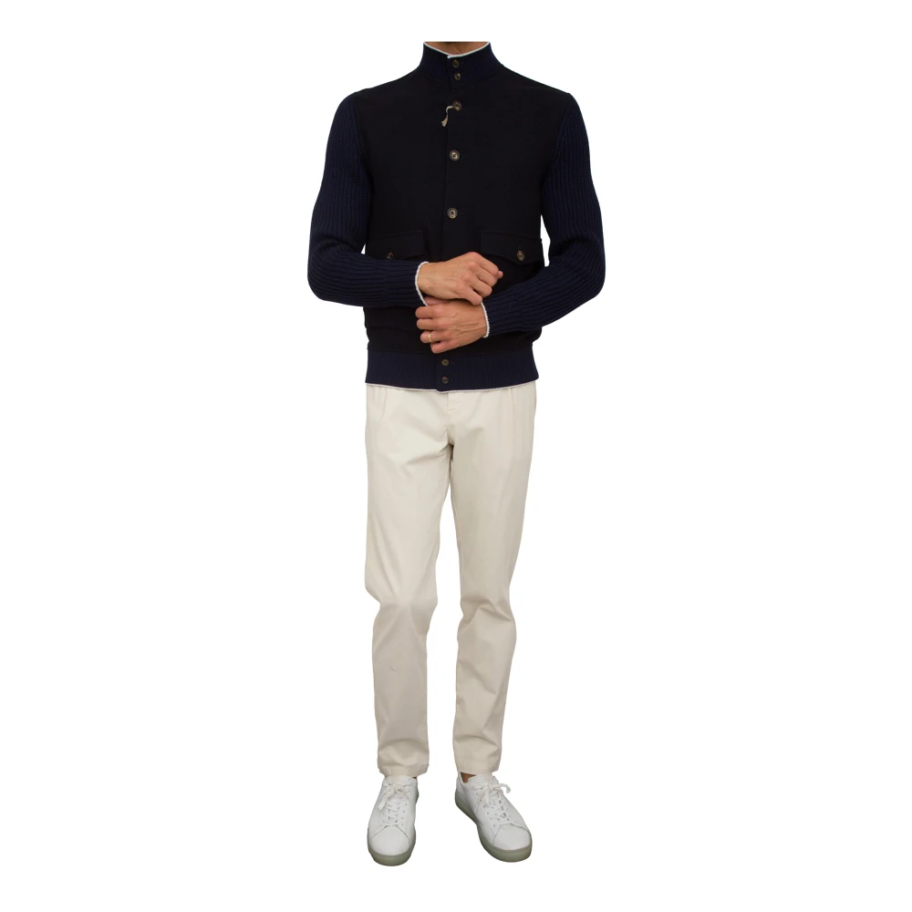 Eleventy Blauwe Bimateriaal Jas Blue Heren