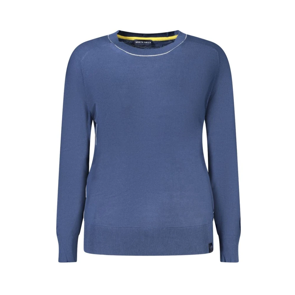 North Sails , Round-Neck Knitwear, Female, Blue, S, Cotton Jumper