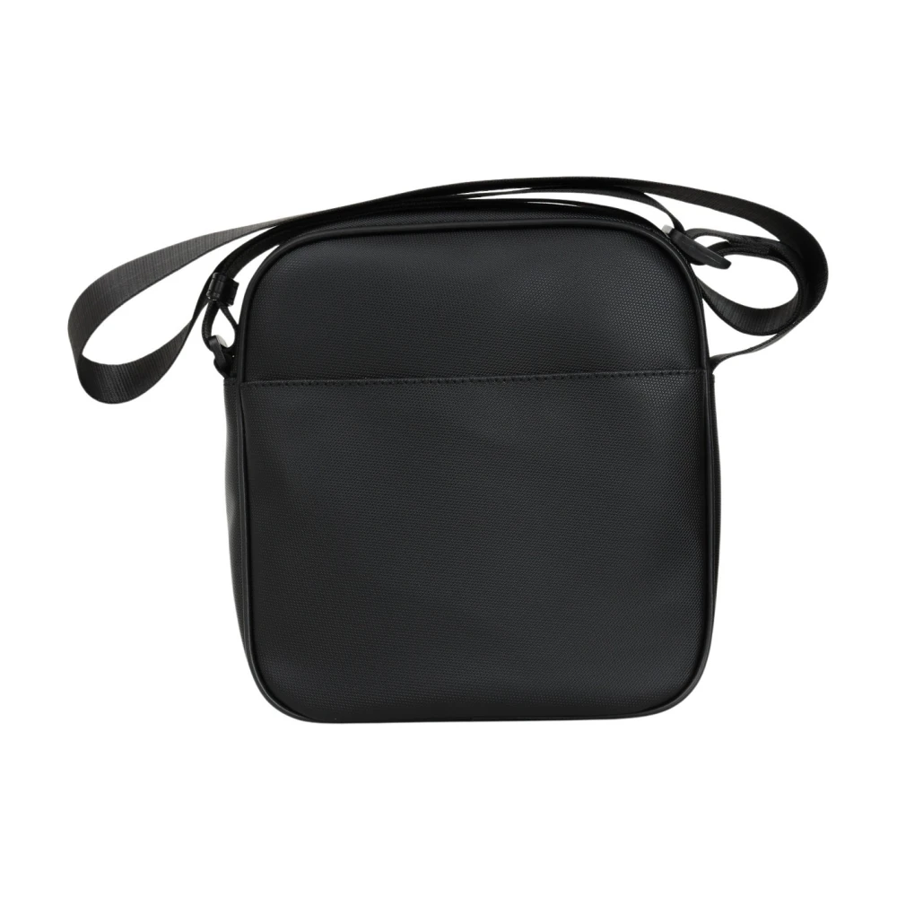 Armani Exchange Moderne diagonale gestreepte heren crossbody tas Black Heren