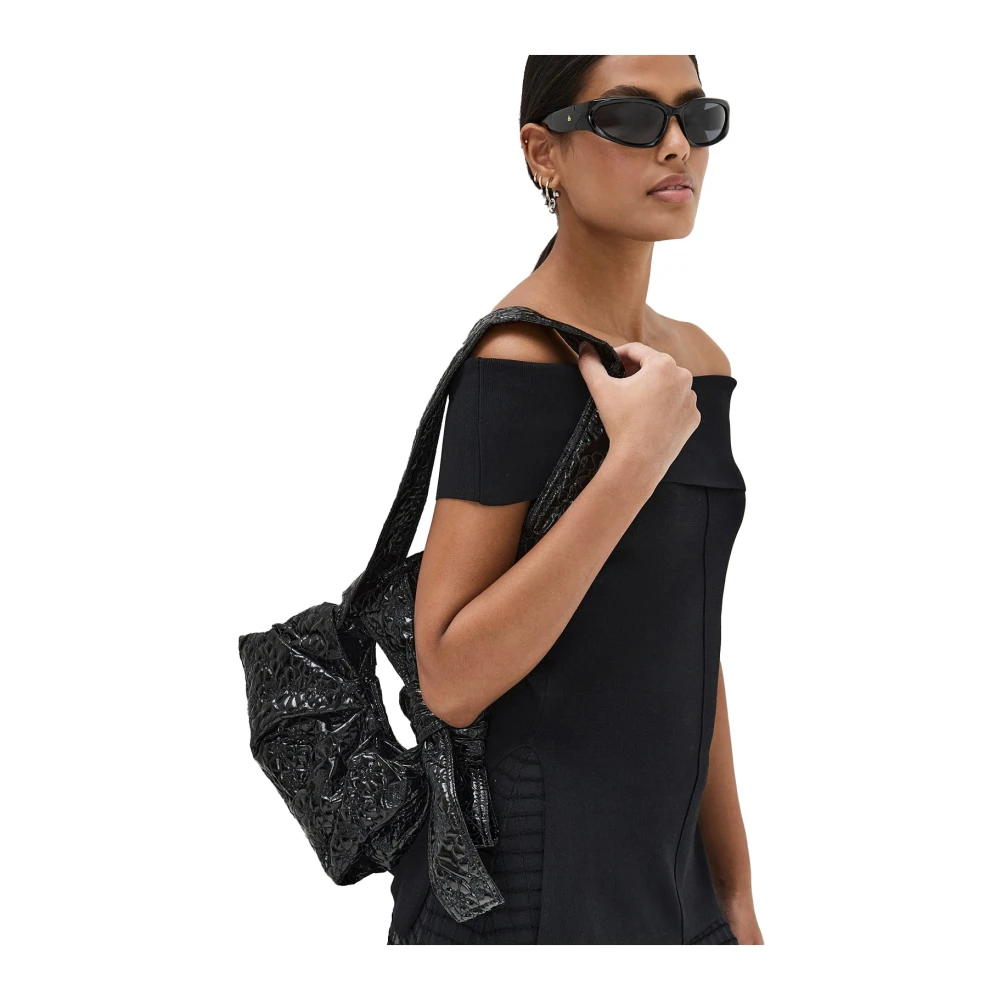 Cecilie Bahnsen Strik-Detail Canvas Tas Black Dames