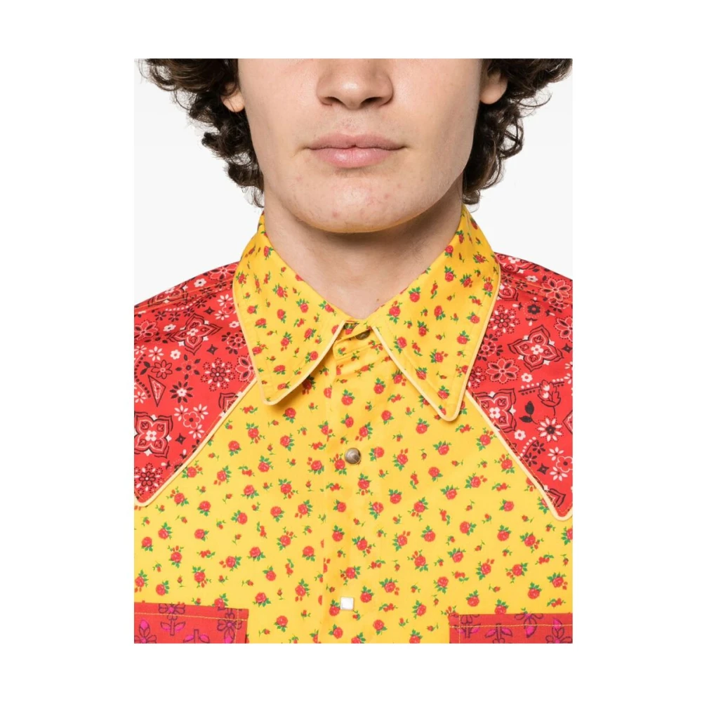 ERL Fruitprint Katoenen Overhemd Yellow Heren