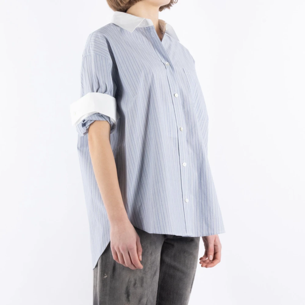 Acne Studios Blauw en wit overhemd Blue Dames