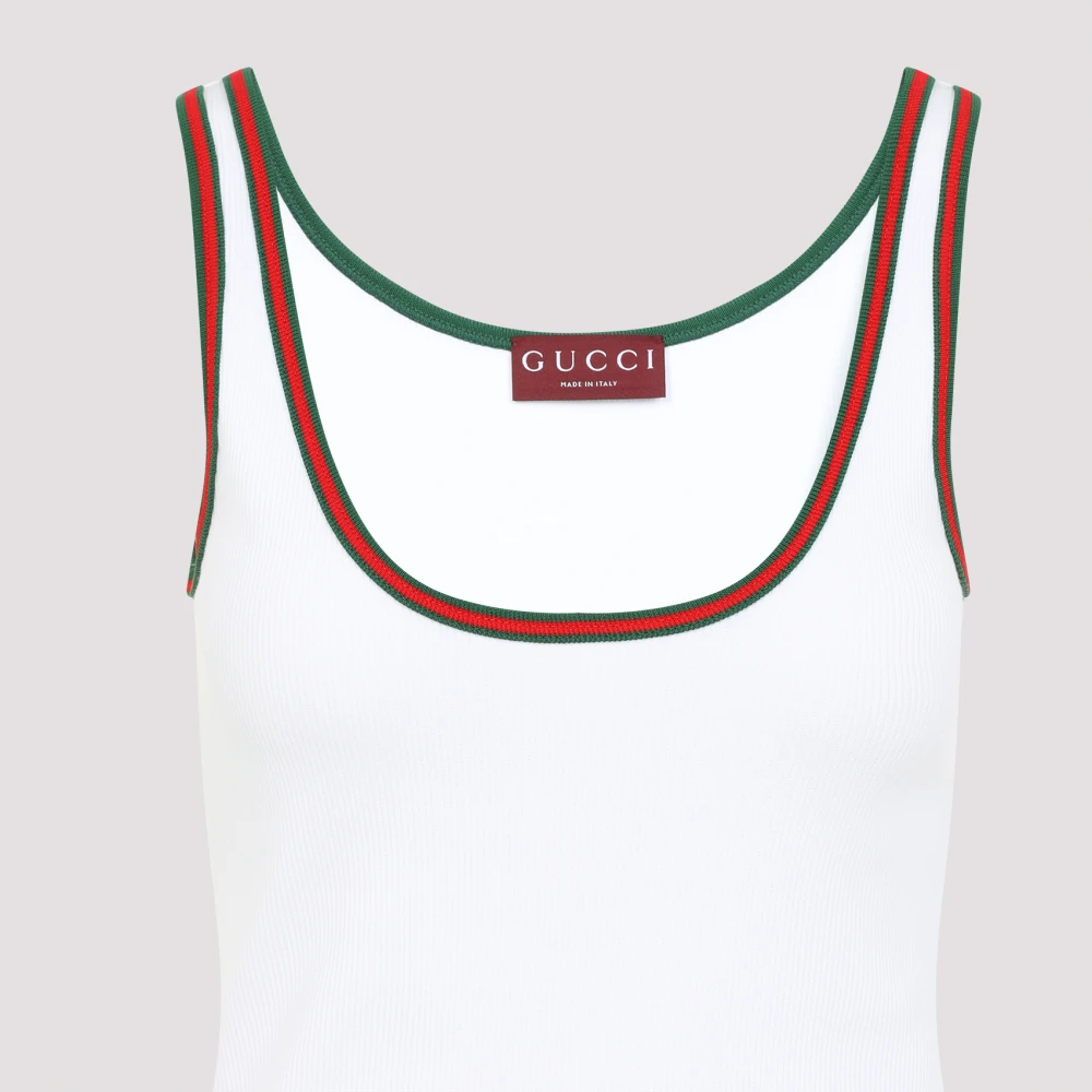 Gucci Gebreide Web Tanktop White Dames