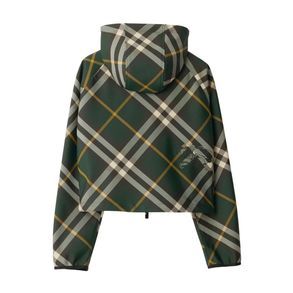 Burberry Groene Equestrian Knight Hoodie Jas Green Dames