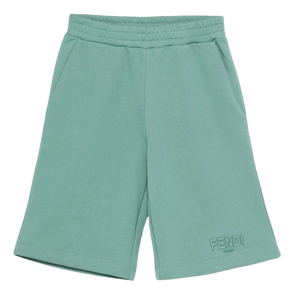 Fendi Boys Green Bermuda Shorts For - Shorts - 14 Y - Kids