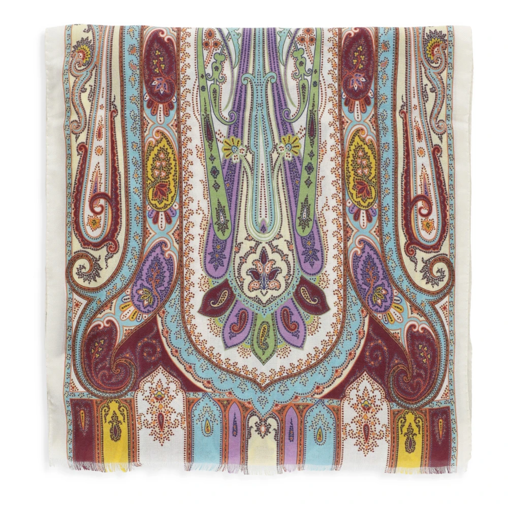 ETRO Multicolor Paisley Print Kasjmier Zijden Sjaal Multicolor Dames