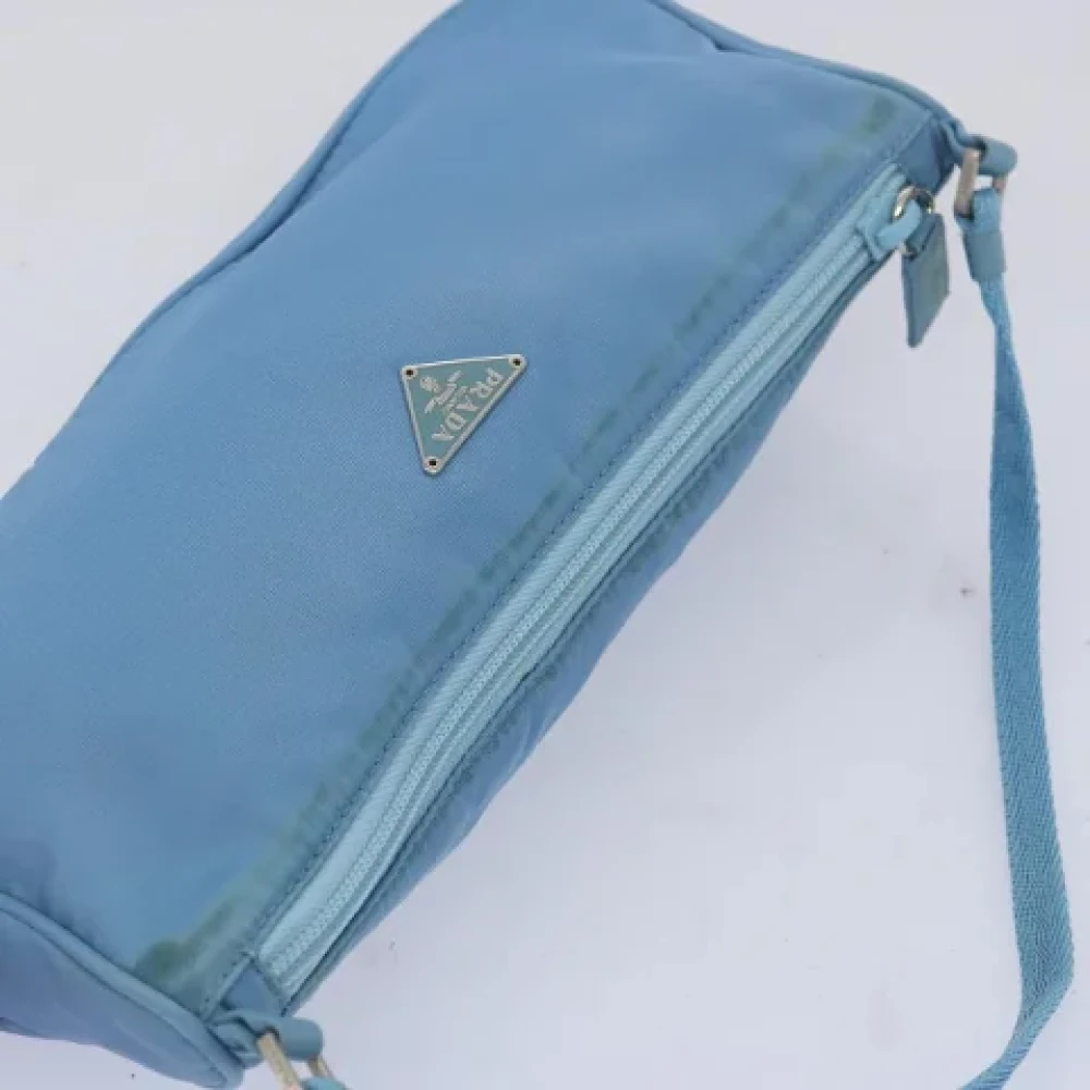 Prada Vintage Pre-owned Nylon pouches Blue Dames