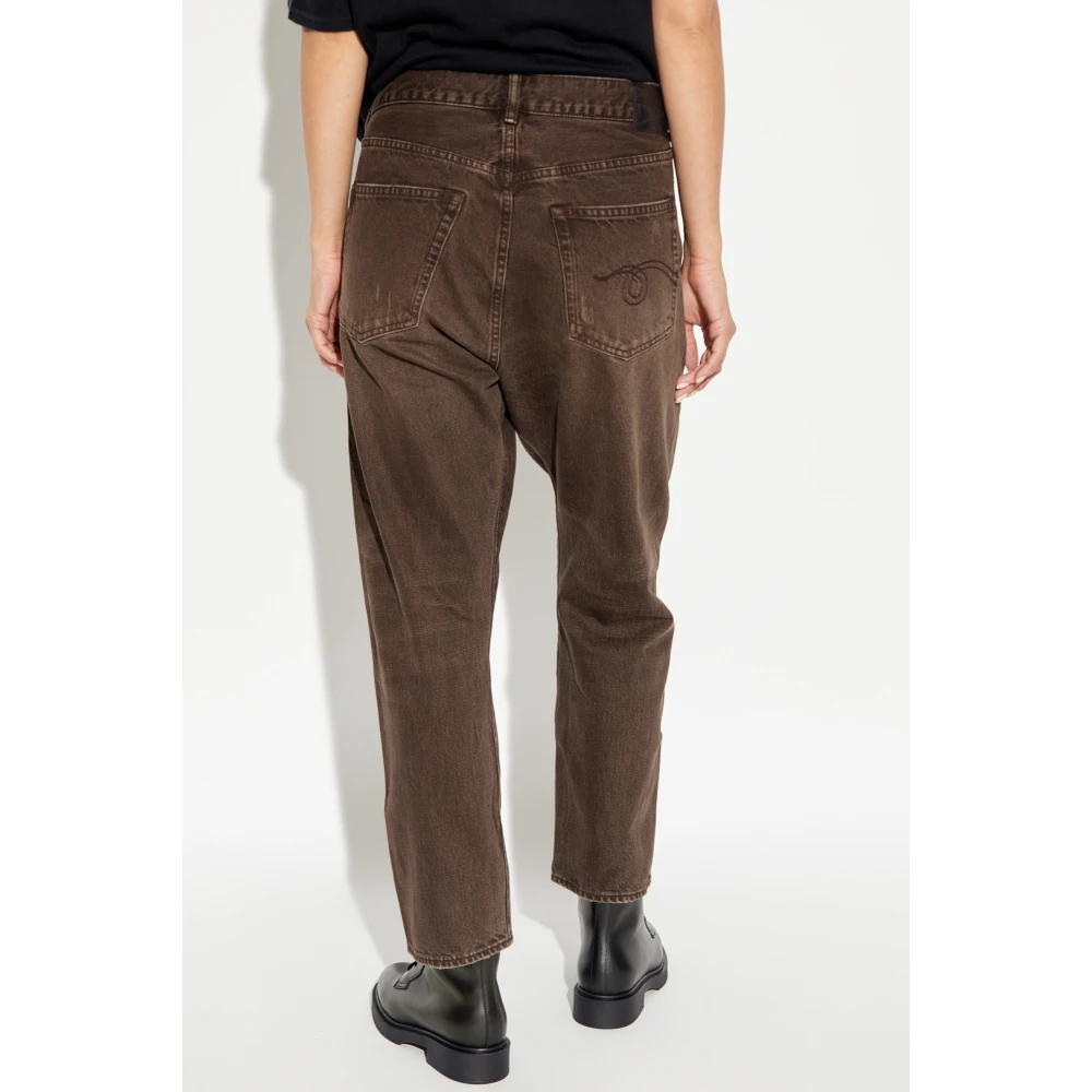 R13 Jeans met logo Brown Dames