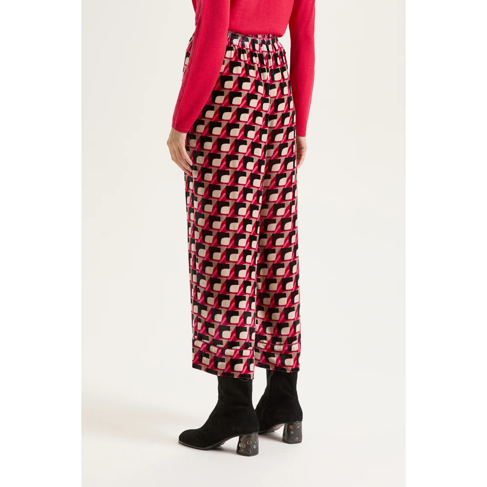 Maliparmi Velvet Prints Broek Multicolor Dames