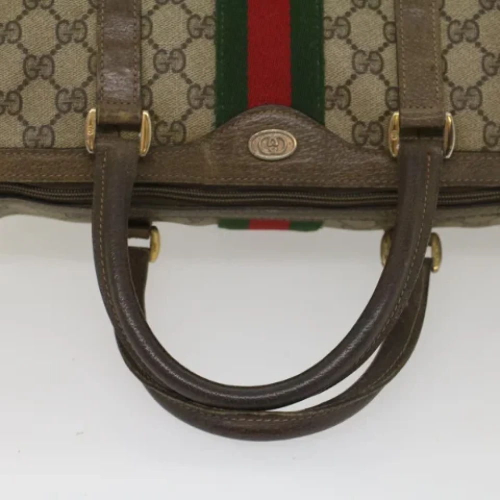 Gucci Vintage Pre-owned Canvas travel-bags Beige Dames