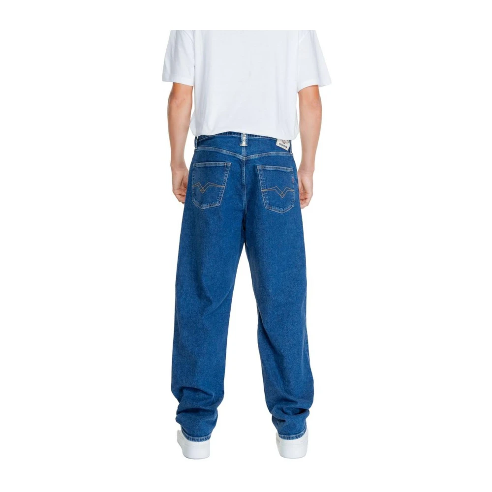 Replay Blauwe Straight Jeans van Katoenmix Blue Heren