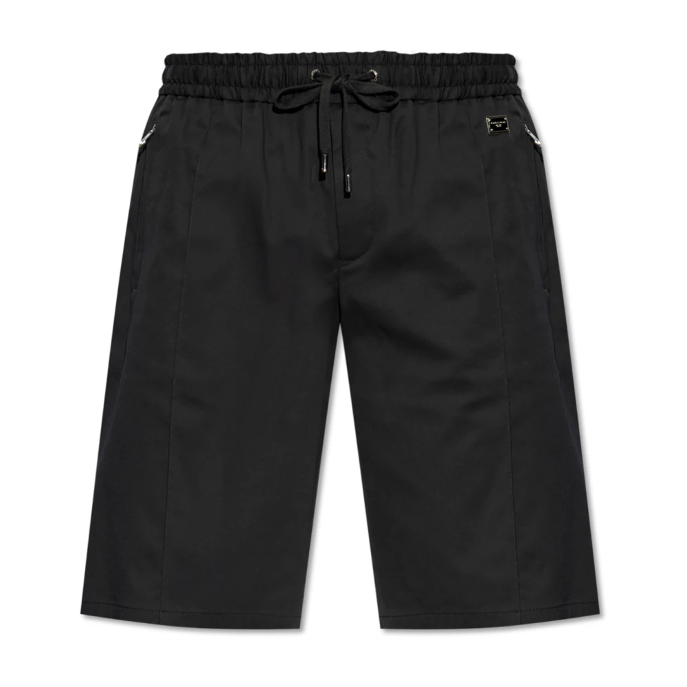 Dolce & Gabbana Katoenen shorts met logo Black Heren