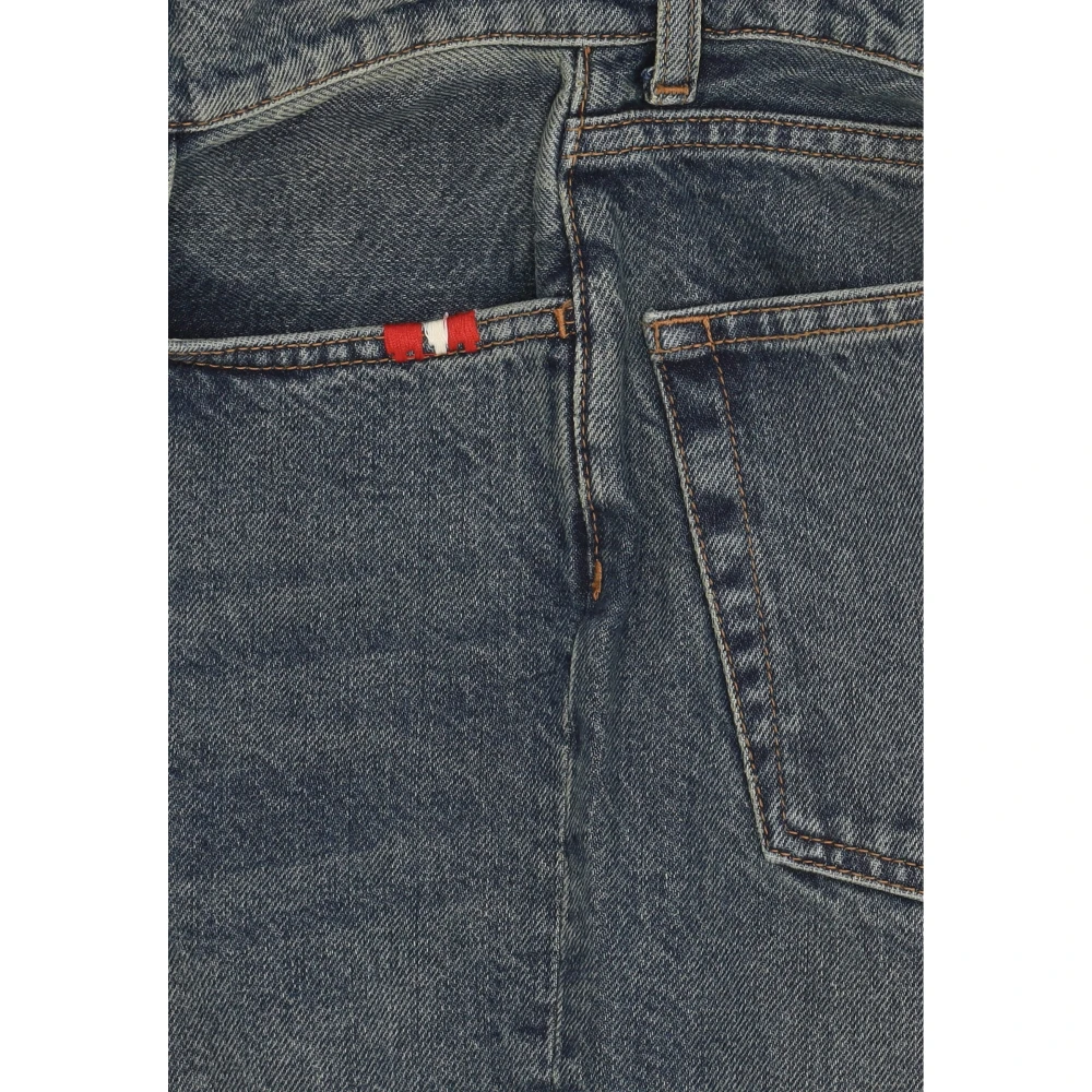 Amish Hoge Taille Cigarette Cut Denim Jeans Blue Dames