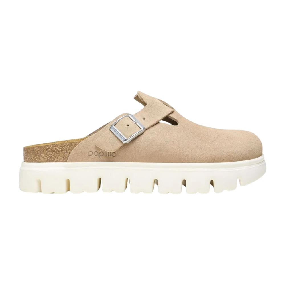 Birkenstock Lädertofflor Beige, Dam