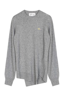 gra-logo-uld-jumper-asymmetrisk-hem