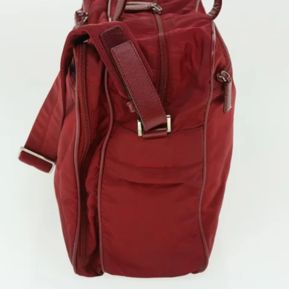 Prada Vintage Pre-owned Nylon travel-bags Red Dames