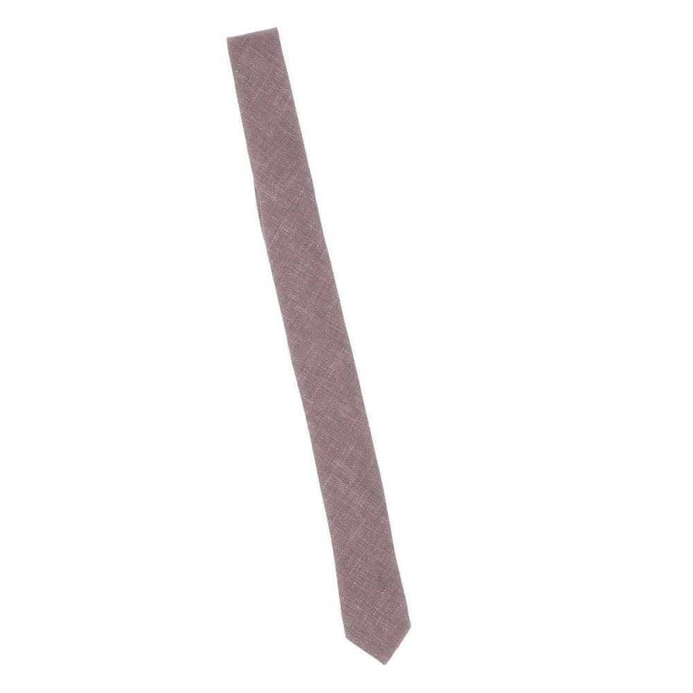Eleventy Donker Mauve Wol Linnen Zijden Stropdas Pink Heren