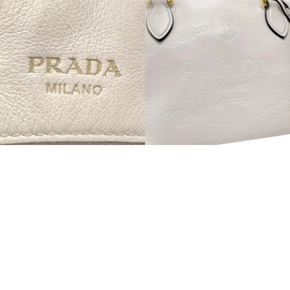 Prada Vintage Pre-owned Leather prada-bags White Dames