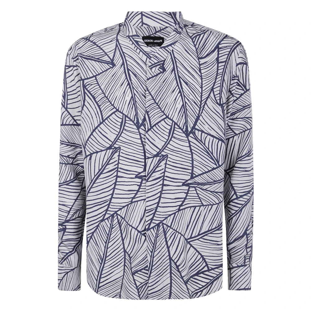 Giorgio Armani Casual Katoenen Overhemd voor Mannen White Heren